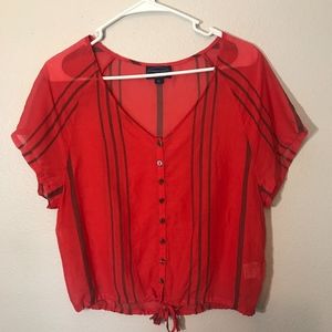 Citizens of Humanity Striped Short Sleeve Blouse